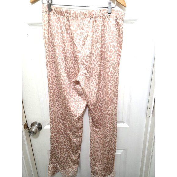 Victorias Secret Womens Peach Leopard Print Pajama Pants M Soft Drawstring Waist - Picture 2 of 8